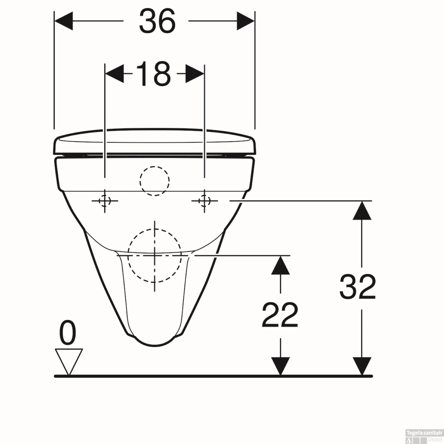 Wandcloset Geberit 280 WC-pack Diepspoel Met Zitting Wit 7 Wandcloset Geberit 280 WC-pack Diepspoel Met Zitting Wit - Afbeelding 7