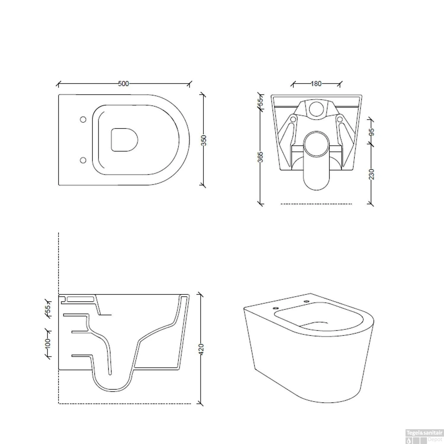 Wandcloset Salenzi Civita Glans Groen 2 Wandcloset Salenzi Civita Glans Groen - Afbeelding 2