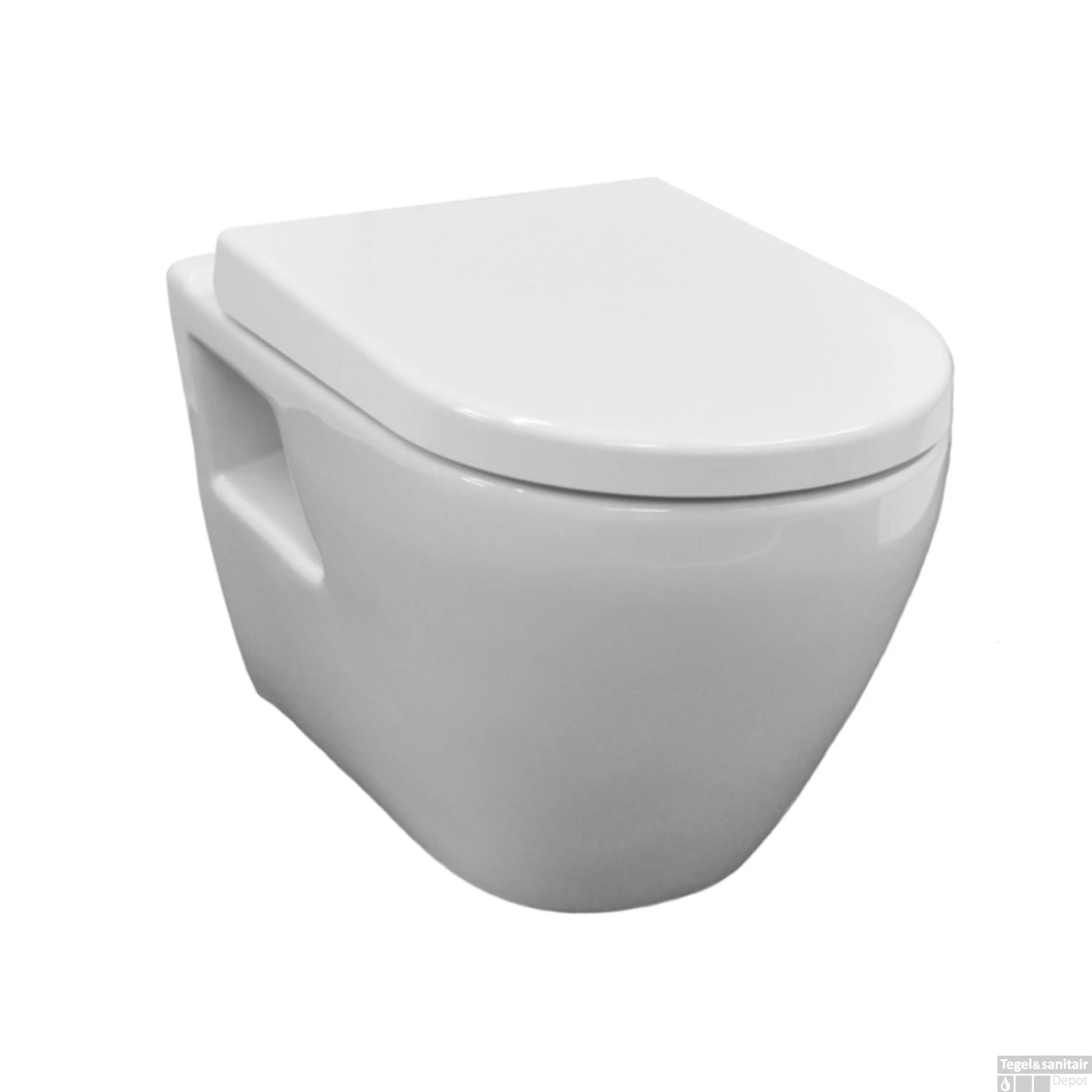 Wandcloset Sanicare Compact Rondo Keramiek 51x36 Cm Wit (Zitting Optioneel) 3 Wandcloset Sanicare Compact Rondo Keramiek 51x36 Cm Wit (Zitting Optioneel) - Afbeelding 3