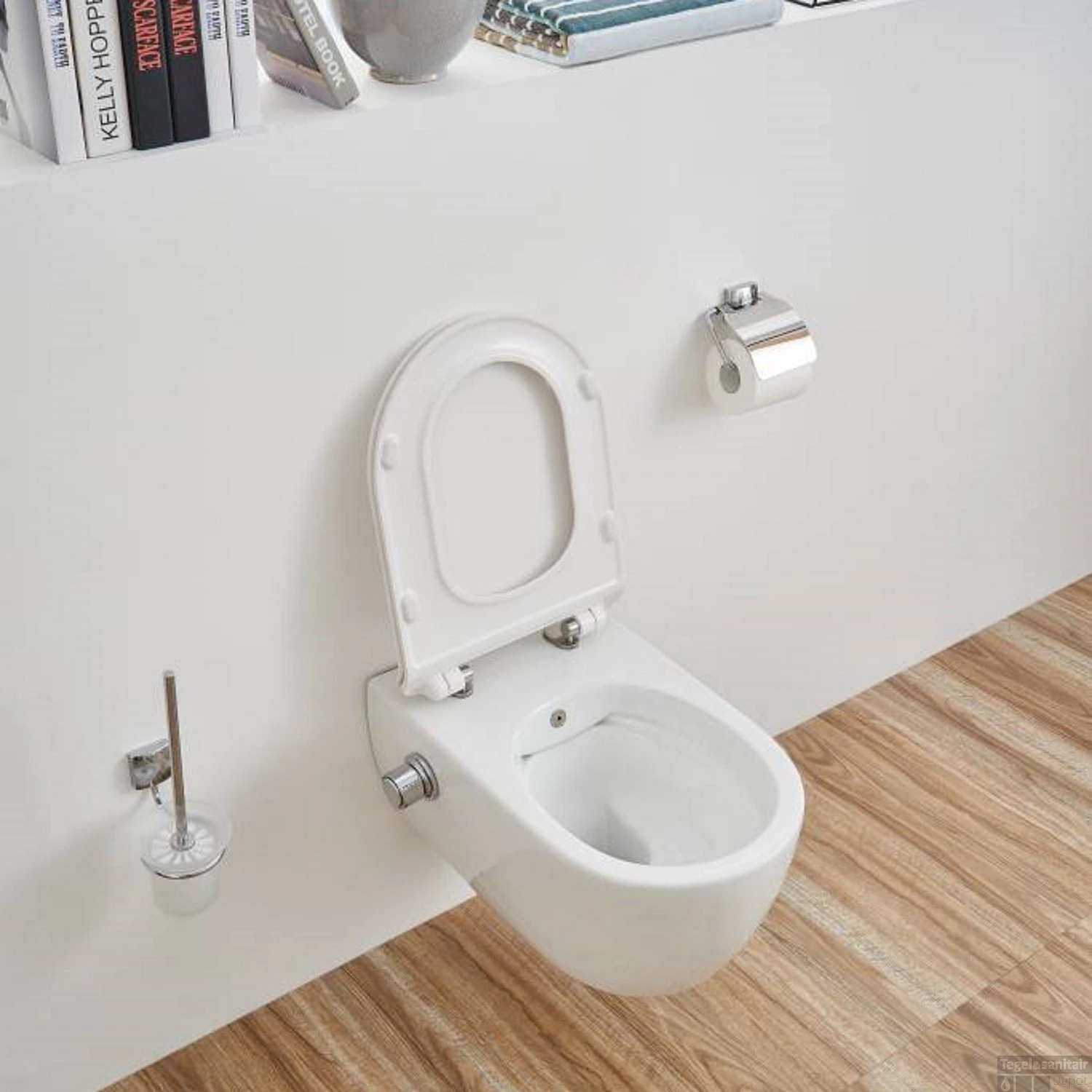 Wandcloset Sanilux Easy Flush Slim Incl. Bidet 54 Cm (incl Zitting) 2 Wandcloset Sanilux Easy Flush Slim Incl. Bidet 54 Cm (incl Zitting) - Afbeelding 2