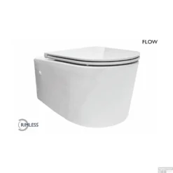 Wandcloset Wiesbaden Flow Rimless Met Flatline Toiletzitting Wit