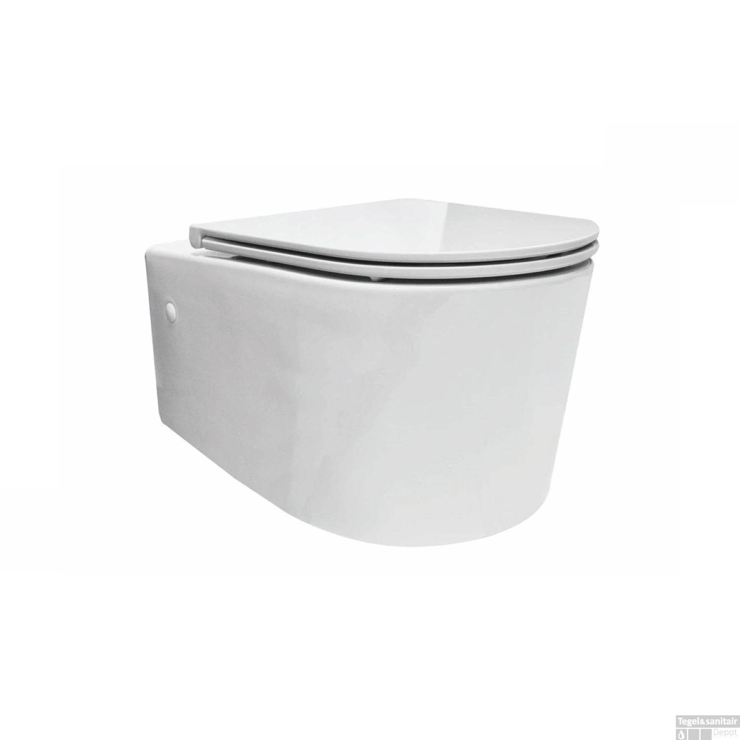 Wandcloset Wiesbaden Flow Rimless Met Flatline Toiletzitting Wit 2 Wandcloset Wiesbaden Flow Rimless Met Flatline Toiletzitting Wit - Afbeelding 2