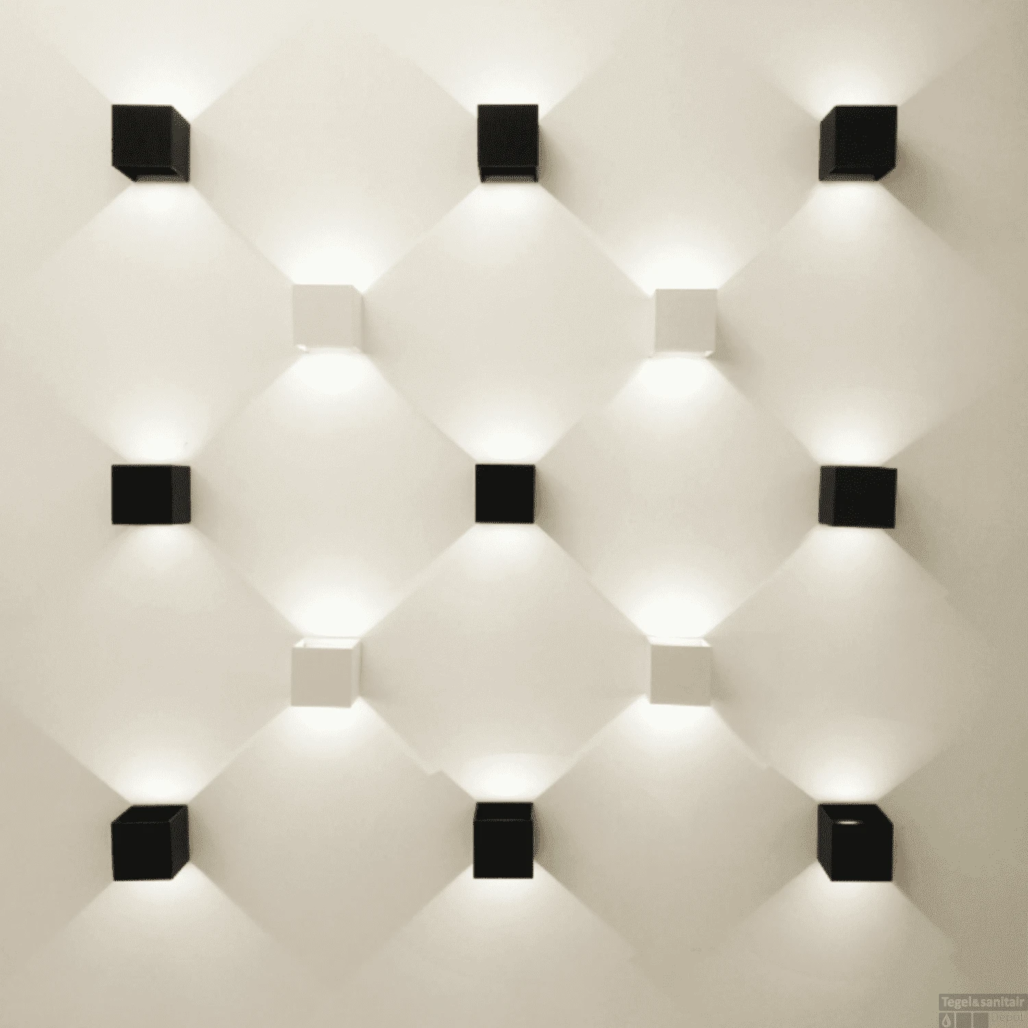 Wandlamp Met LED-Verlichting NJOY Cube Zwart 6 Watt 2 Wandlamp Met LED-Verlichting NJOY Cube Zwart 6 Watt - Afbeelding 2