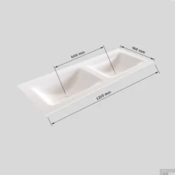 Badkamermeubel Solid Surface BWS Stockholm 120x46 Cm Dubbel Mat Wit 4 Laden (zonder Kraangaten) -Zalig Baden Verkoopwinkel wastafel dubbel 120 cm tech 15