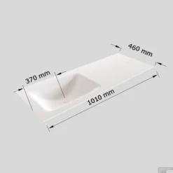 Badkamermeubel Solid Surface BWS Oslo 100x46 Cm Links Mat Groen (zonder Kraangaten) 9 Badkamermeubel Solid Surface BWS Oslo 100x46 Cm Links Mat Groen (zonder Kraangaten) -Zalig Baden Verkoopwinkel wastafel links 100 cm tech 3