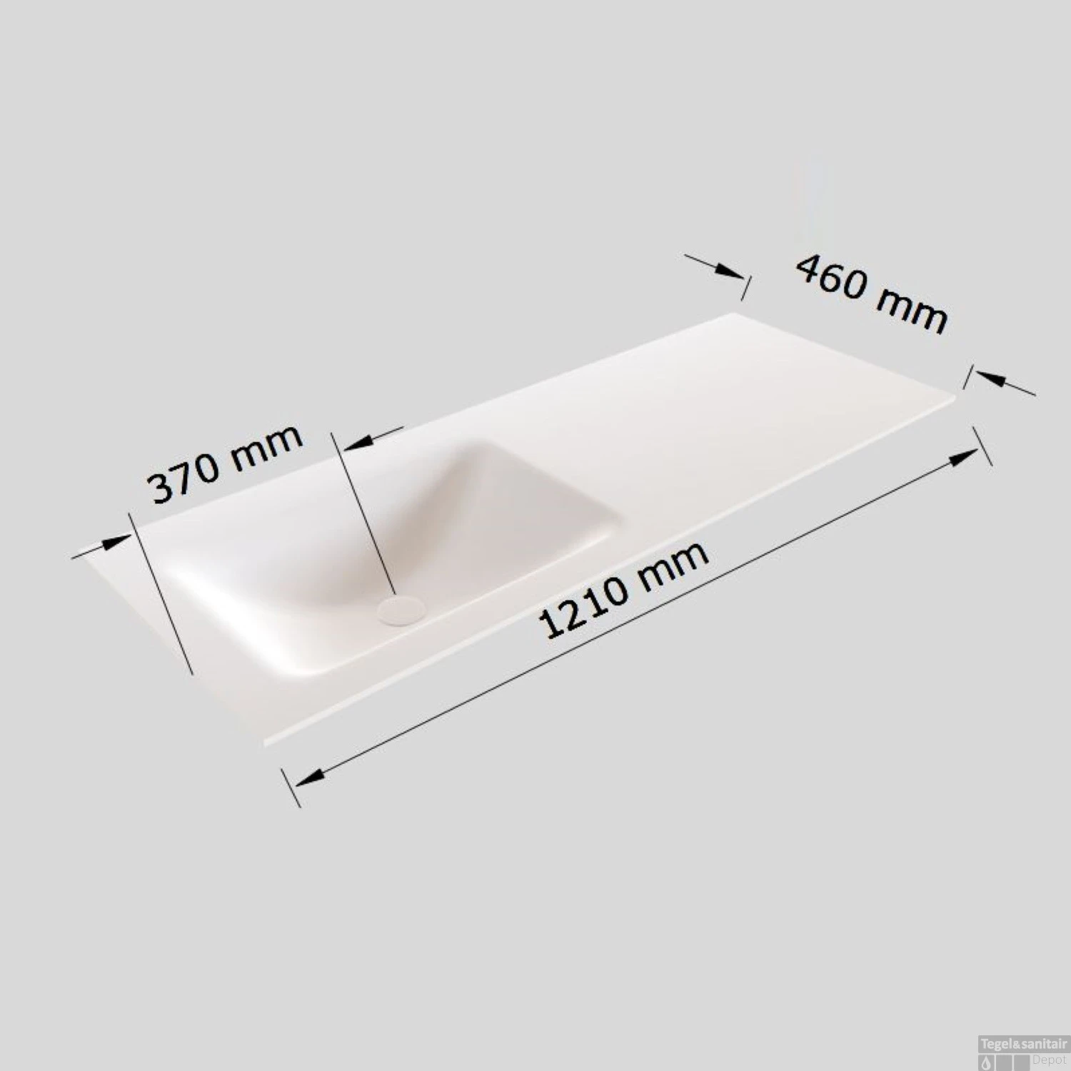 Badkamermeubel Solid Surface BWS Oslo 120x46 Cm Links Mat Antraciet (0 Kraangaten) 7 Badkamermeubel Solid Surface BWS Oslo 120x46 Cm Links Mat Antraciet (0 Kraangaten) - Afbeelding 7