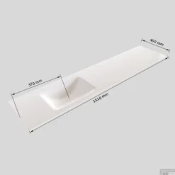 Badkamermeubel Solid Surface BWS Oslo 150x46 Cm Links Mat Wit (zonder Kraangaten) 13 Badkamermeubel Solid Surface BWS Oslo 150x46 Cm Links Mat Wit (zonder Kraangaten) -Zalig Baden Verkoopwinkel wastafel links 150 cm tech 7