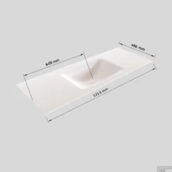 Badkamermeubel Solid Surface BWS Oslo 120x46 Cm Midden Mat Antraciet (0 Kraangaten) 13 Badkamermeubel Solid Surface BWS Oslo 120x46 Cm Midden Mat Antraciet (0 Kraangaten) -Zalig Baden Verkoopwinkel wastafel midden 120 cm tech 8