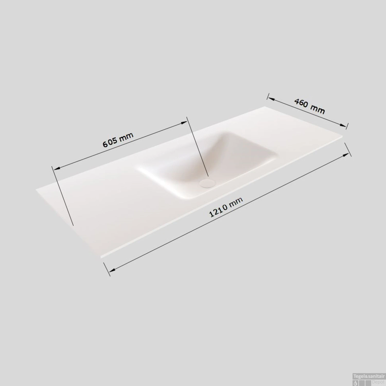 Badkamermeubel Solid Surface BWS Oslo 120x46 Cm Midden Mat Antraciet (0 Kraangaten) 7 Badkamermeubel Solid Surface BWS Oslo 120x46 Cm Midden Mat Antraciet (0 Kraangaten) - Afbeelding 7