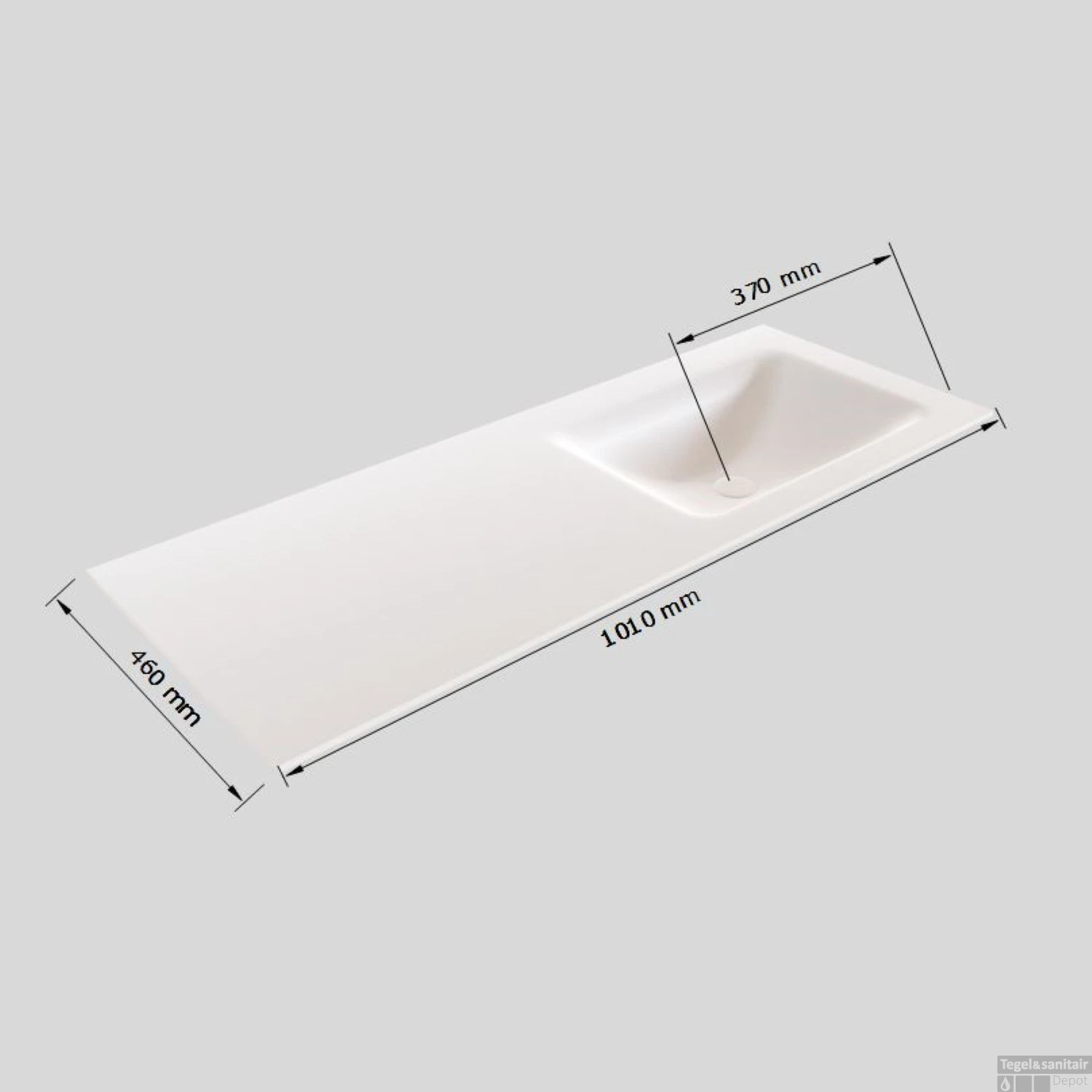 Badkamermeubel Solid Surface BWS Oslo 100x46 Cm Rechts Mat Antraciet (zonder Kraangaten) 7 Badkamermeubel Solid Surface BWS Oslo 100x46 Cm Rechts Mat Antraciet (zonder Kraangaten) - Afbeelding 7