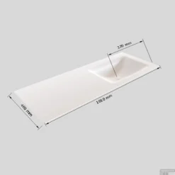 Badkamermeubel Solid Surface BWS Stockholm 100x46 Cm Rechts Mat Groen (met 1 Kraangat) -Zalig Baden Verkoopwinkel wastafel rechts 100 cm tech 14