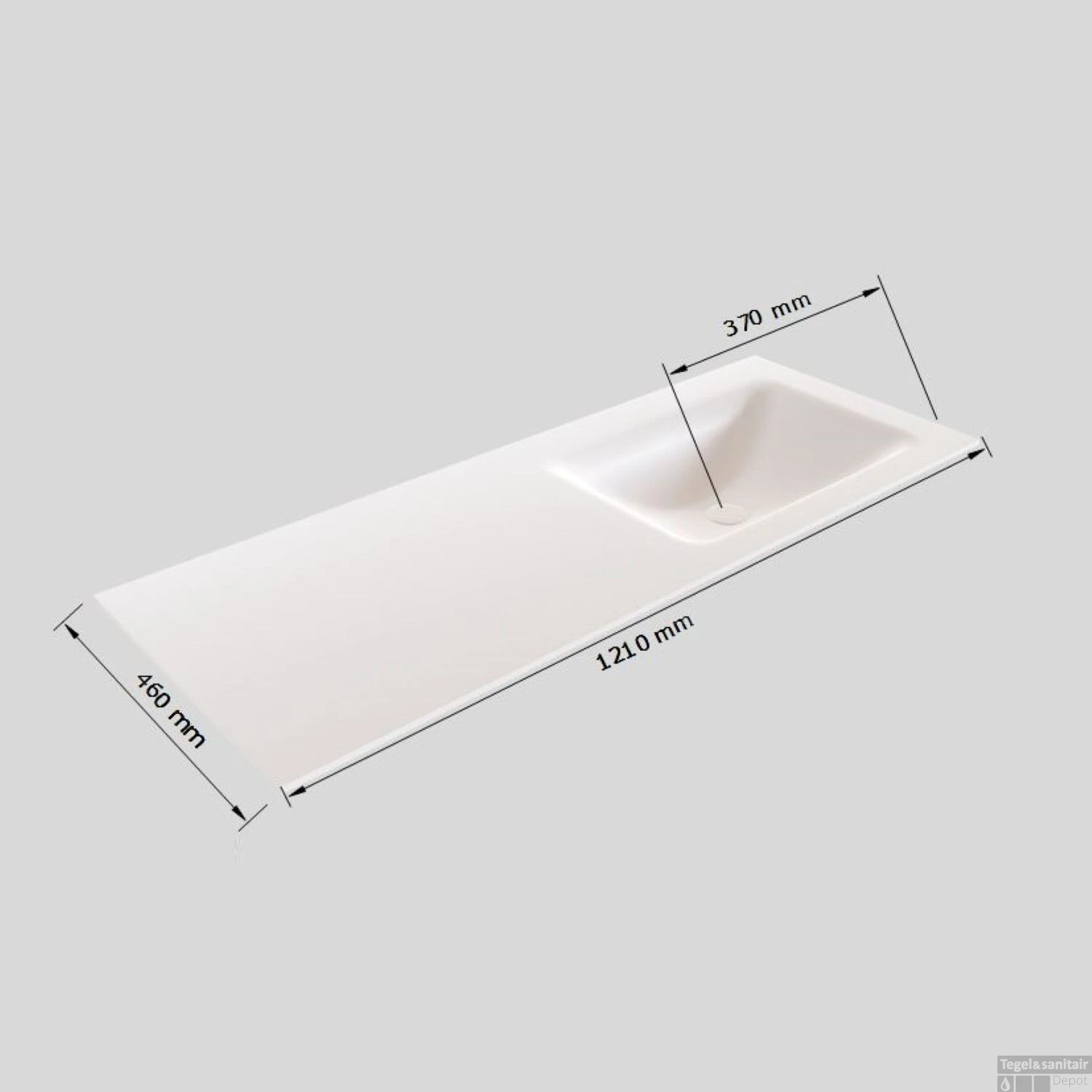 Badkamermeubel Solid Surface BWS Oslo 120x45 Cm Mat Zwart Urban Rechts (1 Kraangat) 6 Badkamermeubel Solid Surface BWS Oslo 120x45 Cm Mat Zwart Urban Rechts (1 Kraangat) - Afbeelding 6