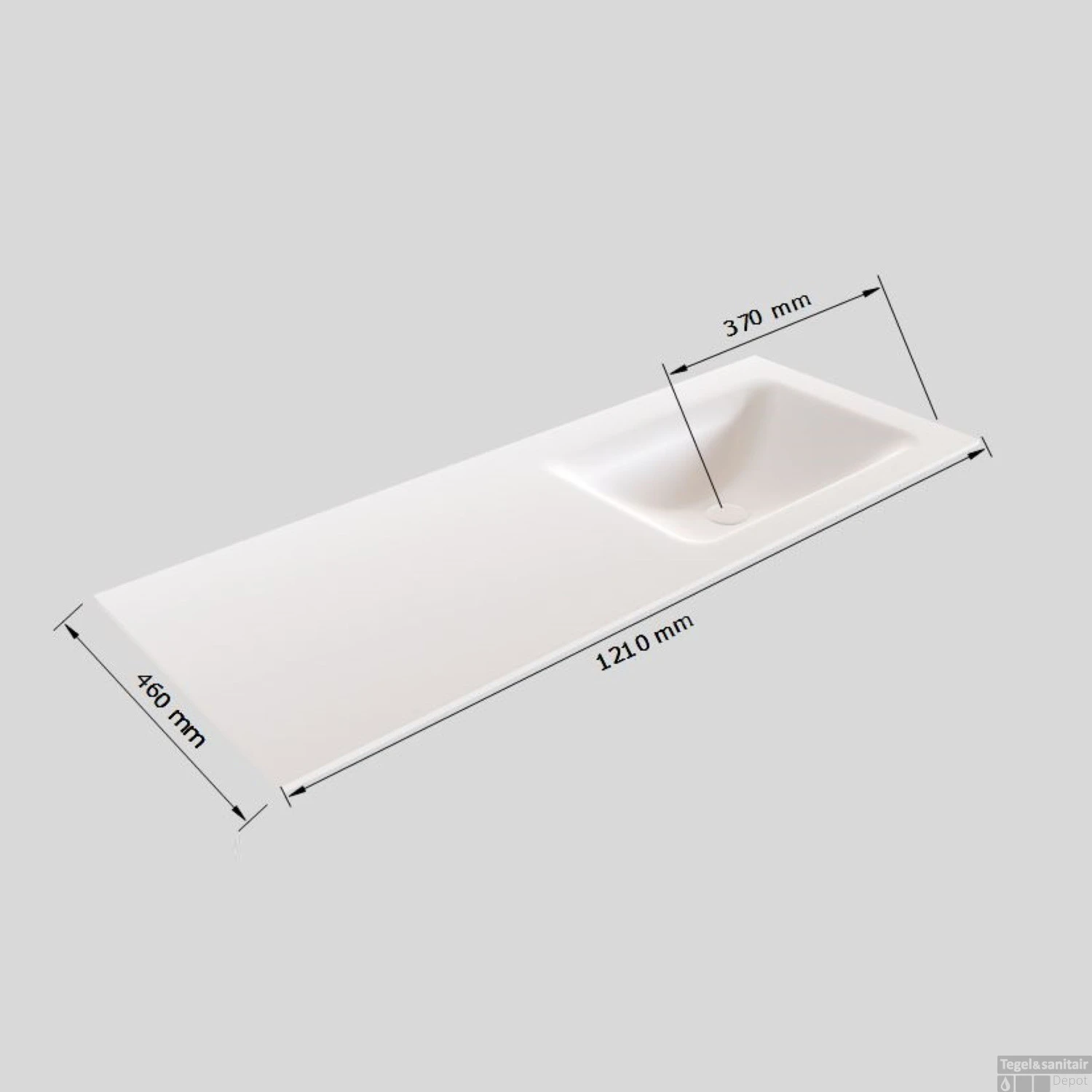 Badkamermeubel Solid Surface BWS Oslo 120x46 Cm Rechts Wood Washed Oak (met 1 Kraangat) 7 Badkamermeubel Solid Surface BWS Oslo 120x46 Cm Rechts Wood Washed Oak (met 1 Kraangat) - Afbeelding 7