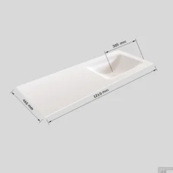 Badkamermeubel Solid Surface BWS Oslo 120x46 Cm Rechts Mat Wit 4 Laden (met 1 Kraangat) 13 Badkamermeubel Solid Surface BWS Oslo 120x46 Cm Rechts Mat Wit 4 Laden (met 1 Kraangat) -Zalig Baden Verkoopwinkel wastafel rechts 120 cm 4 lades tech 9