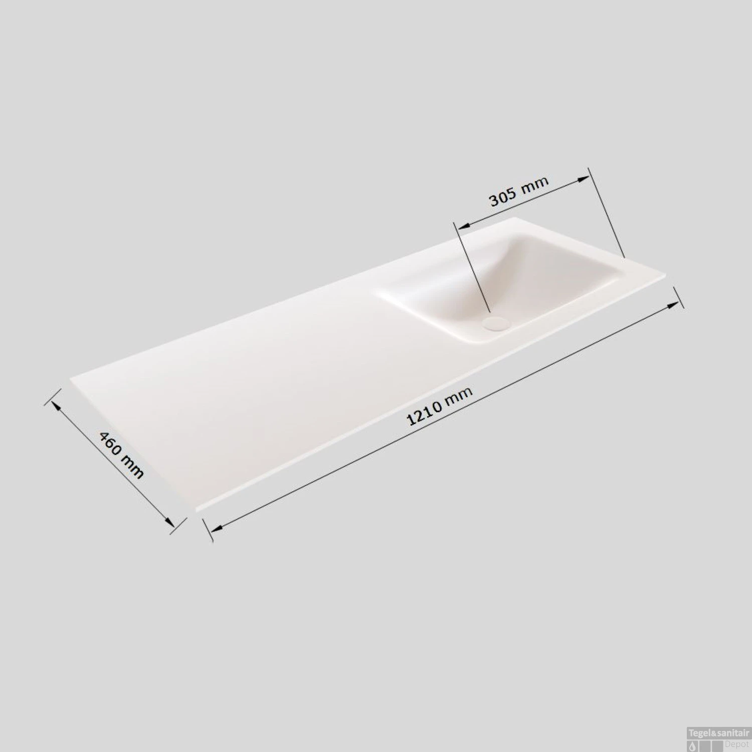 Badkamermeubel Solid Surface BWS Oslo 120x46 Cm Rechts Mat Wit 4 Laden (met 1 Kraangat) 7 Badkamermeubel Solid Surface BWS Oslo 120x46 Cm Rechts Mat Wit 4 Laden (met 1 Kraangat) - Afbeelding 7