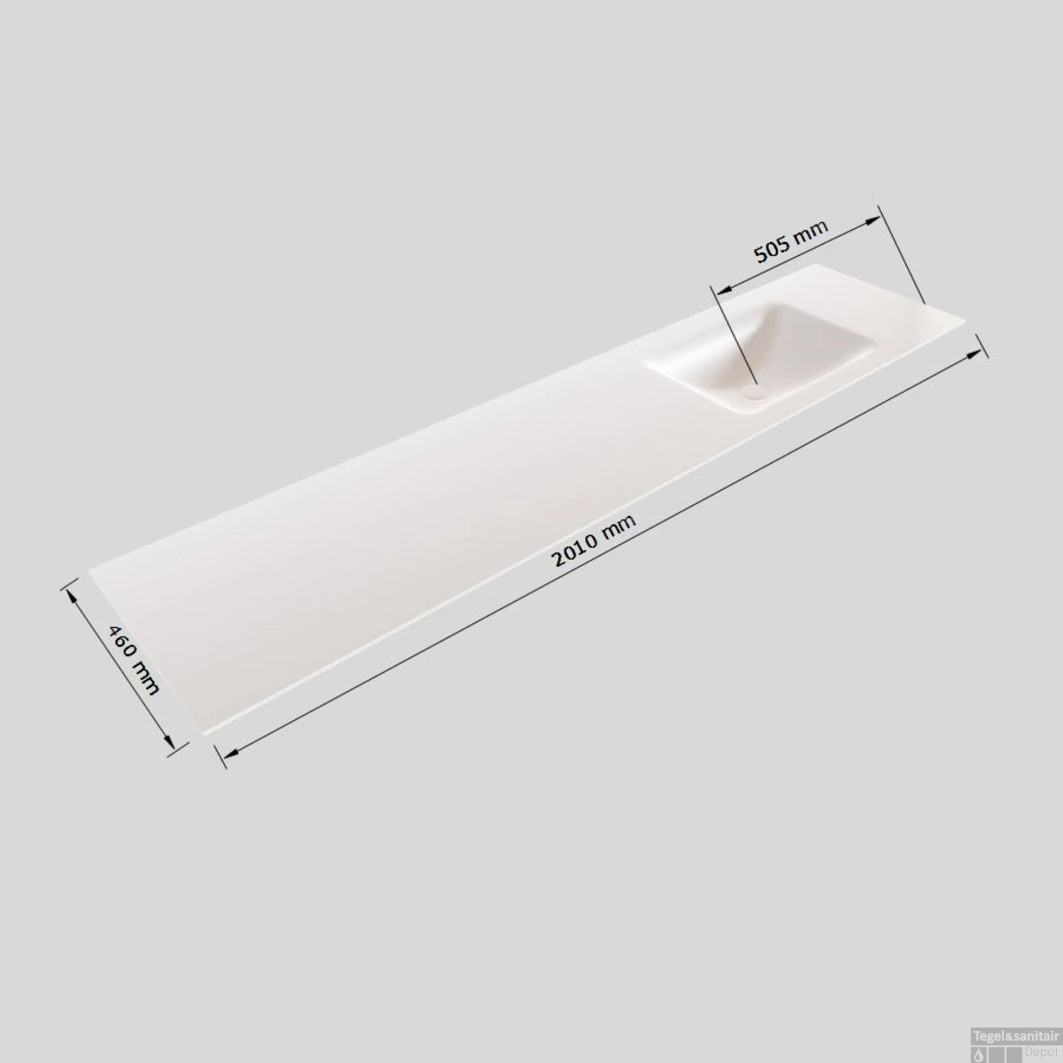 Badkamermeubel Solid Surface BWS Stockholm 200x46 Cm Mat Groen Wasbak Rechts (1 Kraangat, 4 Lades) 4 Badkamermeubel Solid Surface BWS Stockholm 200x46 Cm Mat Groen Wasbak Rechts (1 Kraangat, 4 Lades) - Afbeelding 4