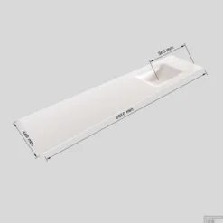 Badkamermeubel Solid Surface BWS Oslo 200x46 Cm Mat Wit Wasbak Rechts (1 Kraangat, 4 Lades) -Zalig Baden Verkoopwinkel wastafel rechts 200 cm 4 lades tech 4