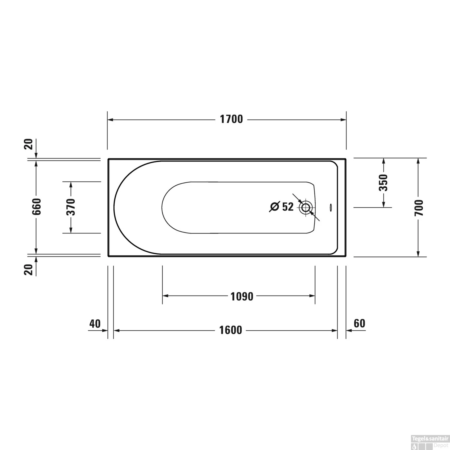 Whirlpool Duravit D-Neo Inbouw 170x70x48.5 Cm Wit 3 Whirlpool Duravit D-Neo Inbouw 170x70x48.5 Cm Wit - Afbeelding 3