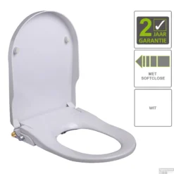 BWS Douche WC Zitting Luxe Stroomloos Met Sproeier Wit