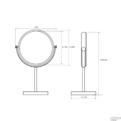 Vrijstaande Kaptafel Spiegel Sapho Rond 20 Cm Chroom -Zalig Baden Verkoopwinkel xp010 vrijstaande kaptafel spiegel sapho rond 20 cm chroom 2