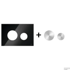 Drukplaat Front En Toetsen TECE Loop Voor WC-Bediening Glas Zwart -Zalig Baden Verkoopwinkel zwart geborsteldrvs