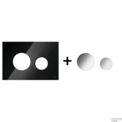 Drukplaat Front En Toetsen TECE Loop Voor WC-Bediening Glas Zwart -Zalig Baden Verkoopwinkel zwart glanzendchroom