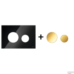 Drukplaat Front En Toetsen TECE Loop Voor WC-Bediening Glas Zwart -Zalig Baden Verkoopwinkel zwart goud