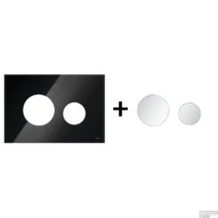 Drukplaat Front En Toetsen TECE Loop Voor WC-Bediening Glas Zwart -Zalig Baden Verkoopwinkel zwart matchroom