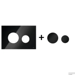 Drukplaat Front En Toetsen TECE Loop Voor WC-Bediening Glas Zwart -Zalig Baden Verkoopwinkel zwart matzwart